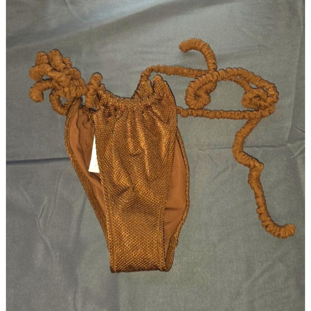 Aerie Elastic String Cheekiest Swim Bathing Suit Bottom Brown New Size XS $29.95